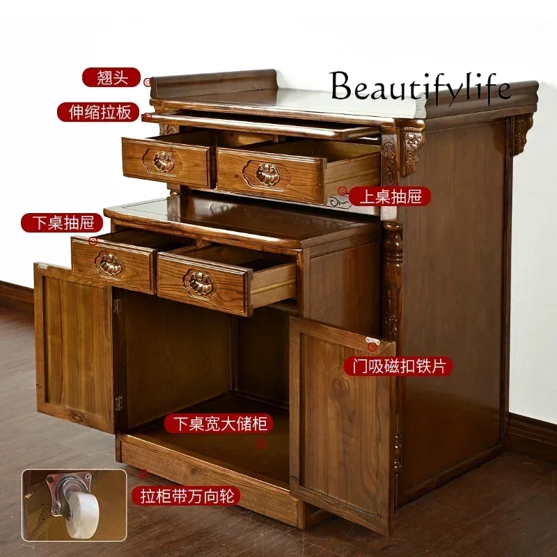 

Buddha Cabinet Altar Cabinet Incense Burner Table Chinese Style Buddha Shrine Solid Wood Altar Middle Hall Buddha Worship