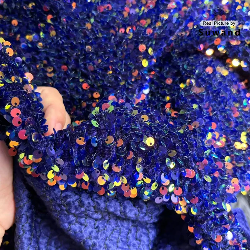 

More Densely Sequin Velvet Fabric for Evening Prom Dress Sparking Wedding Decoration Clothes Background DIY Sewing Material