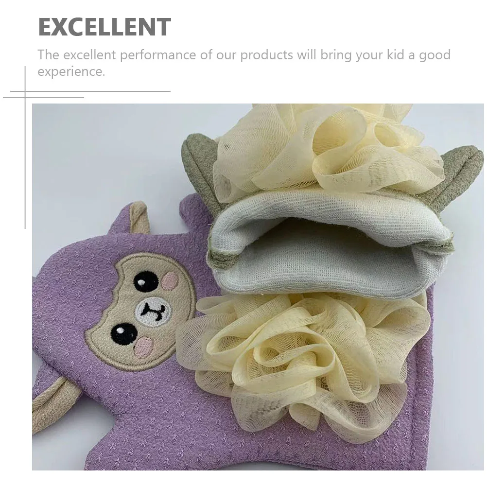 

3pcs Lovely Bath Sweet Exfoliating Gloves For Gentle Skin Massage Scrubber Bathing Tools Cartoon Bath Gloves Practical