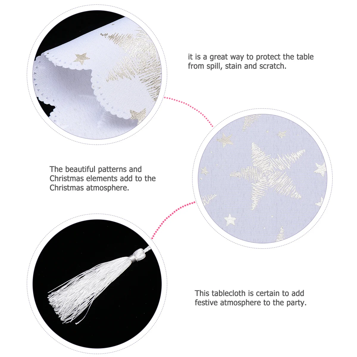 

1Pcs Gold Foil Star Table Runner Elegant Festive Decoration for Christmas Party Kitchen Dining Tablecloth Supplies