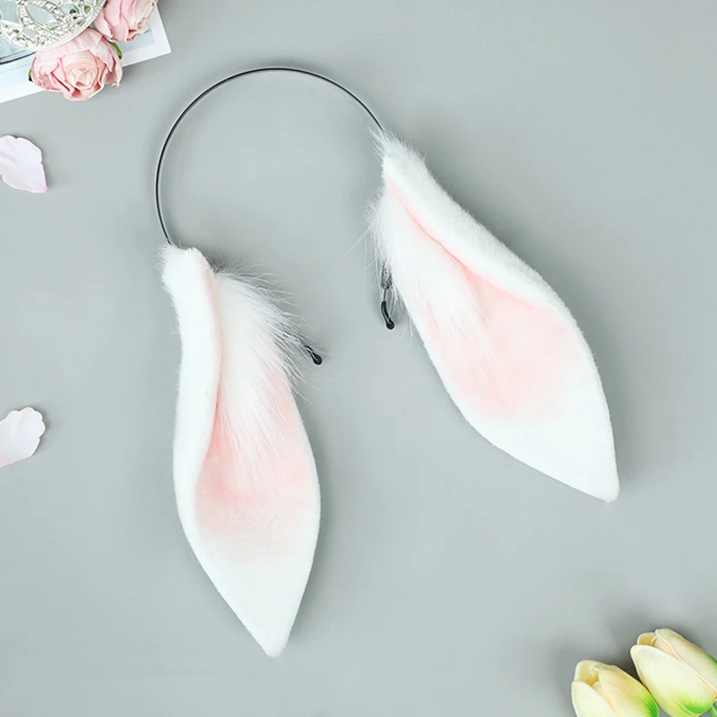 AniLV Anime Girl Cotton Candy Dropped Ear Easter Rabbit Headband Bunny Plush Animal Ears Headwear Cosplay