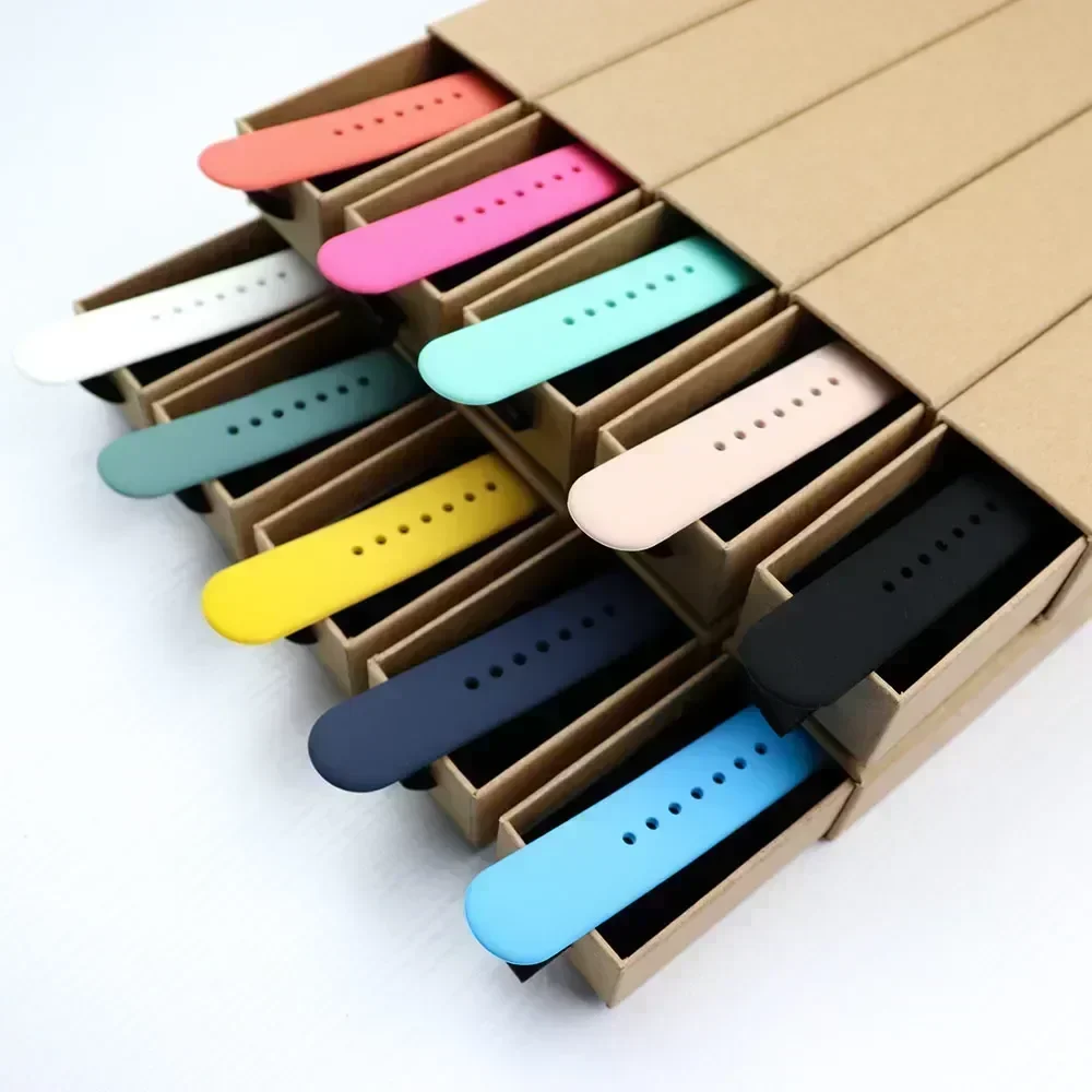 Silicone Strap For Apple Watch Band 45mm 44mm 40mm 41mm 49mm 38mm 42 Correa Bracelet iWatch series 6 ultra2 7 8 9 se 44 mm band image 2