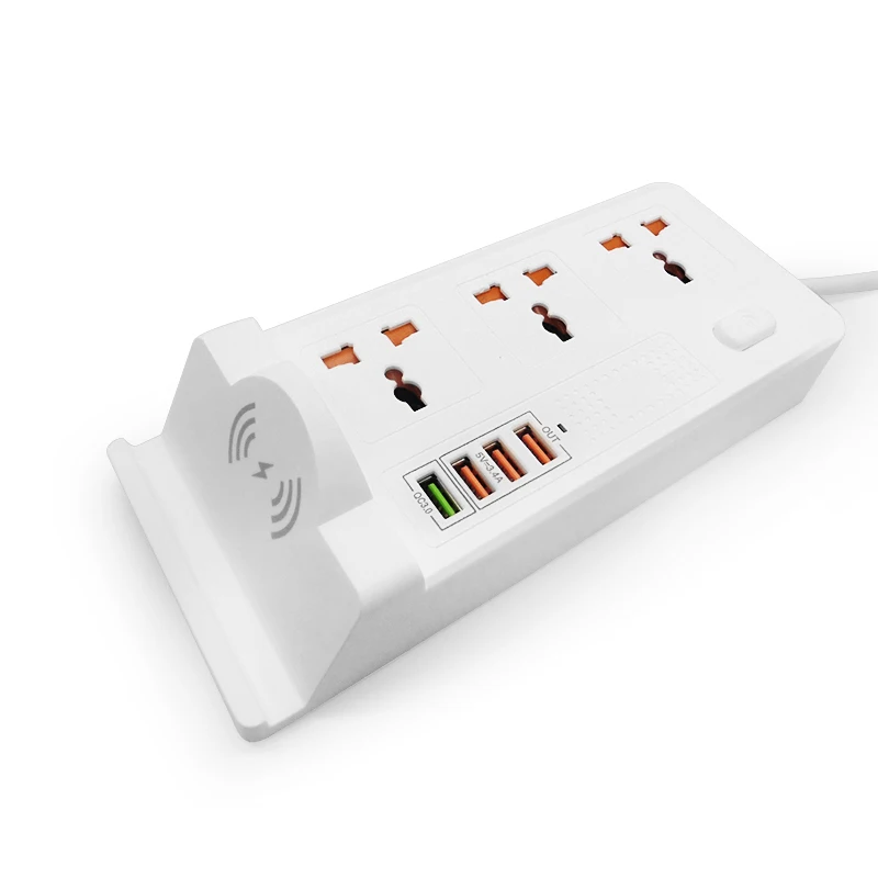 wireless fast charger quick charge station 3USB + QC 3.0 Charger Port 3ways univesal socket power extension