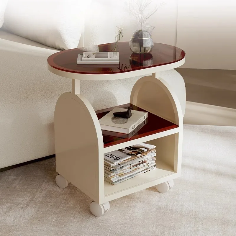 Living Room Storage Unique Nordic Small End Tables Modern White Minimalist Glass Design Coffee Table Furniture