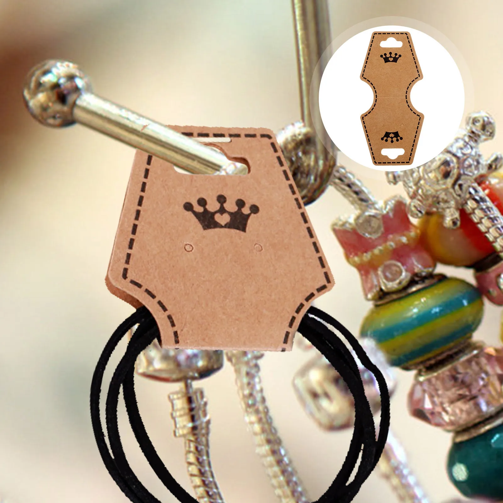 100 قطعة كرافت ورقة قلادة بطاقات للطي مجوهرات عرض بطاقات ل أقراط أساور العصابات الشعر المنظمون لوازم التعبئة والتغليف