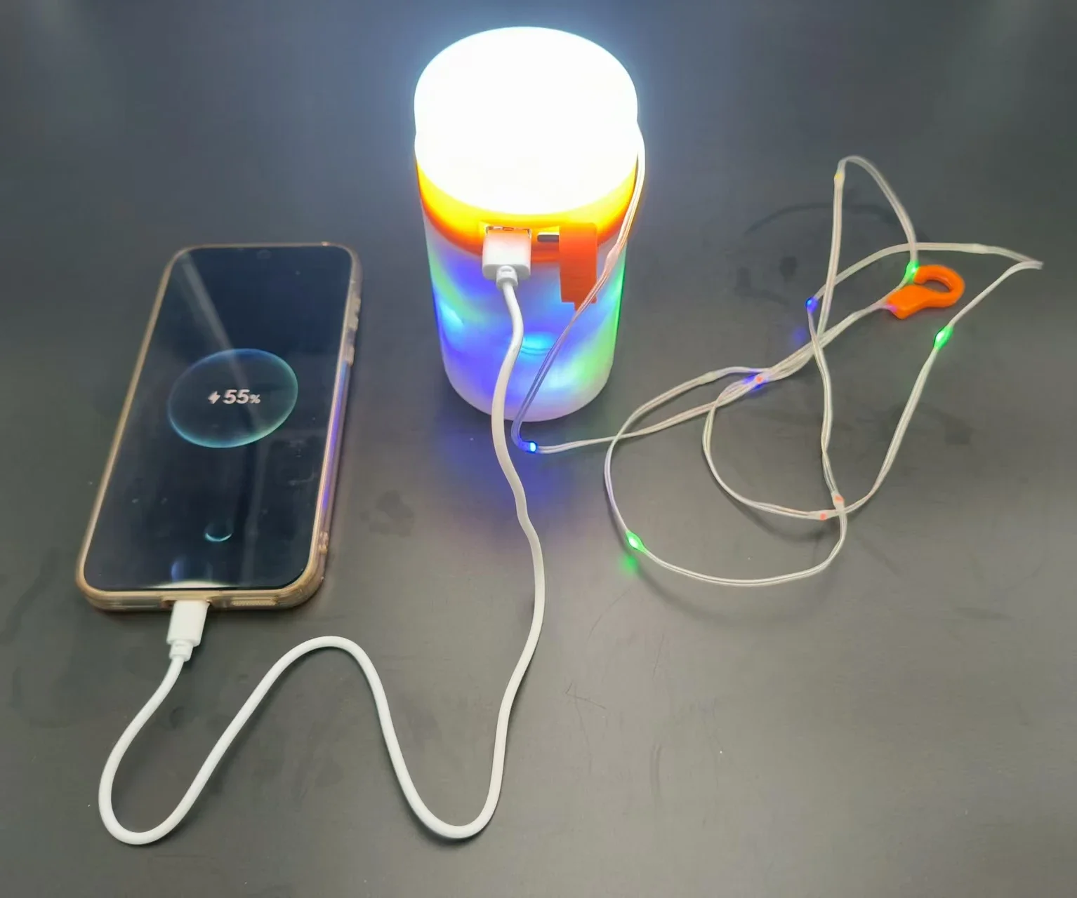 クリスマスナイトライト、ホリデーデコレーション、ストリングライト、充電付きカラフルライト、キャンプライト、ポータブルテントライト、