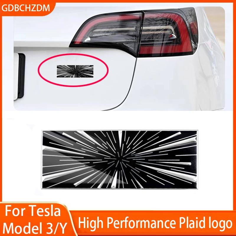 Suitable For Model Y/3//X/S Tail Mark High Performance For Tesla PLAID Space-time Tu Decorative Sticker Modification Accessories