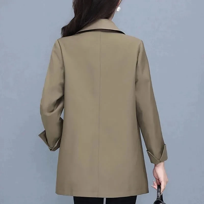 

High End Trench Coat For Women Spring Autumn New Loose Windbreaker With Lined Casual Khaki Overcoat Female All-Match Tops