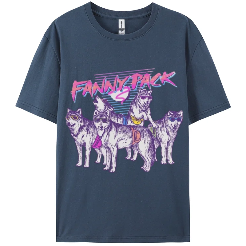 ユニセックスウルフプリントコットンTシャツ,半袖,ルーズ,クール,ヒップホップ,ブラック,ピンク