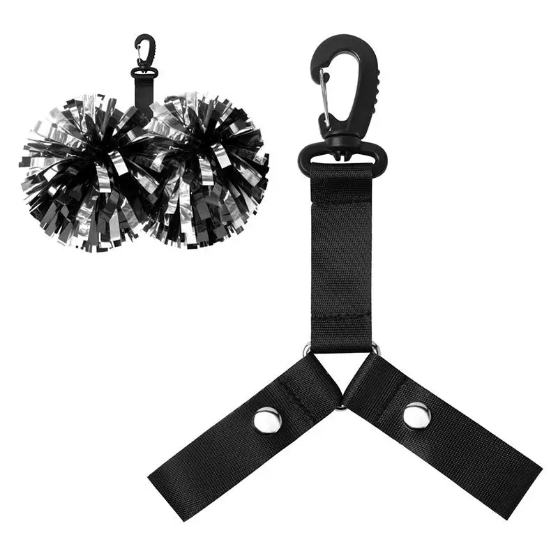 

Colored Ball Triangle Buckle Strap Backpack Strap Pom Holder Hanger With Button For Cheerleading Competition Game Team Sports