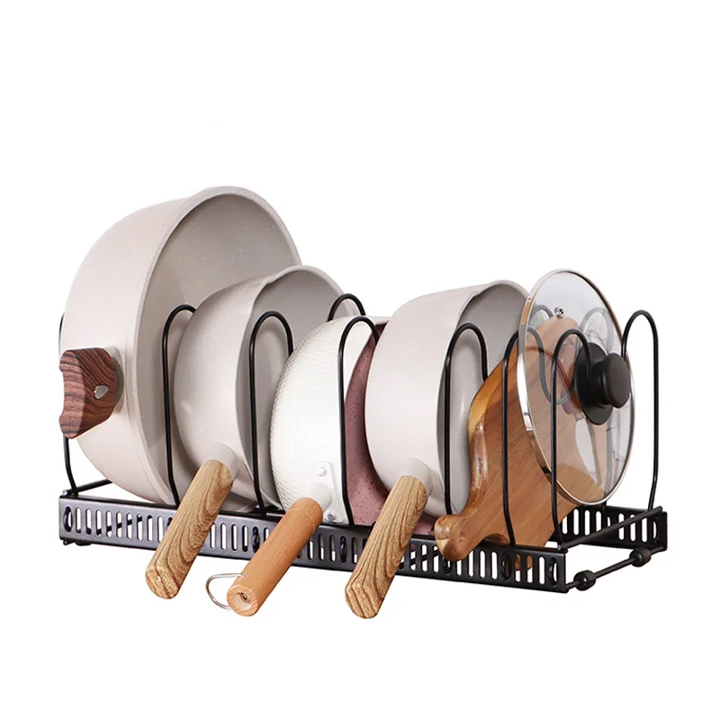 

Pots Rack Organizer For Kitchen Drawer Cabinets ,Expandable Pot and Pan Lid Organizer Holder Cutting Board Cookware Organizer