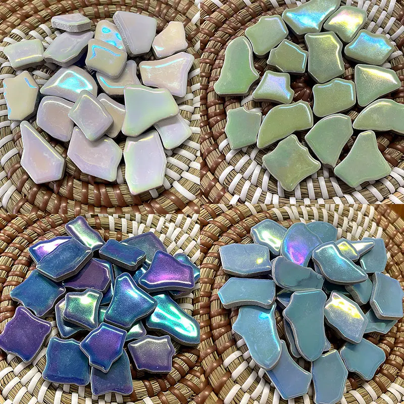 100g Oval seramik mozaik fayans çok renkli mozaik parça DIY mozaik zanaat hobi sanat ev duvar dekorasyon arte için taşlar yapma