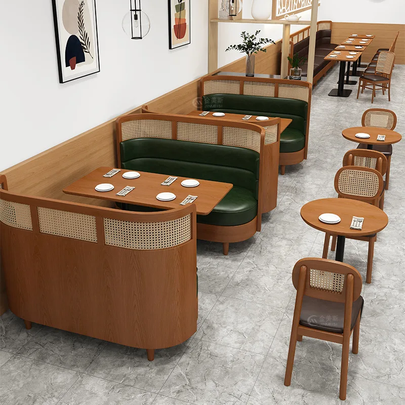 Commercial Furniture Fast Food Cafe Shop Leather Sofa Booth Dining Seating Modern Restaurant Chair And Tables For Sale