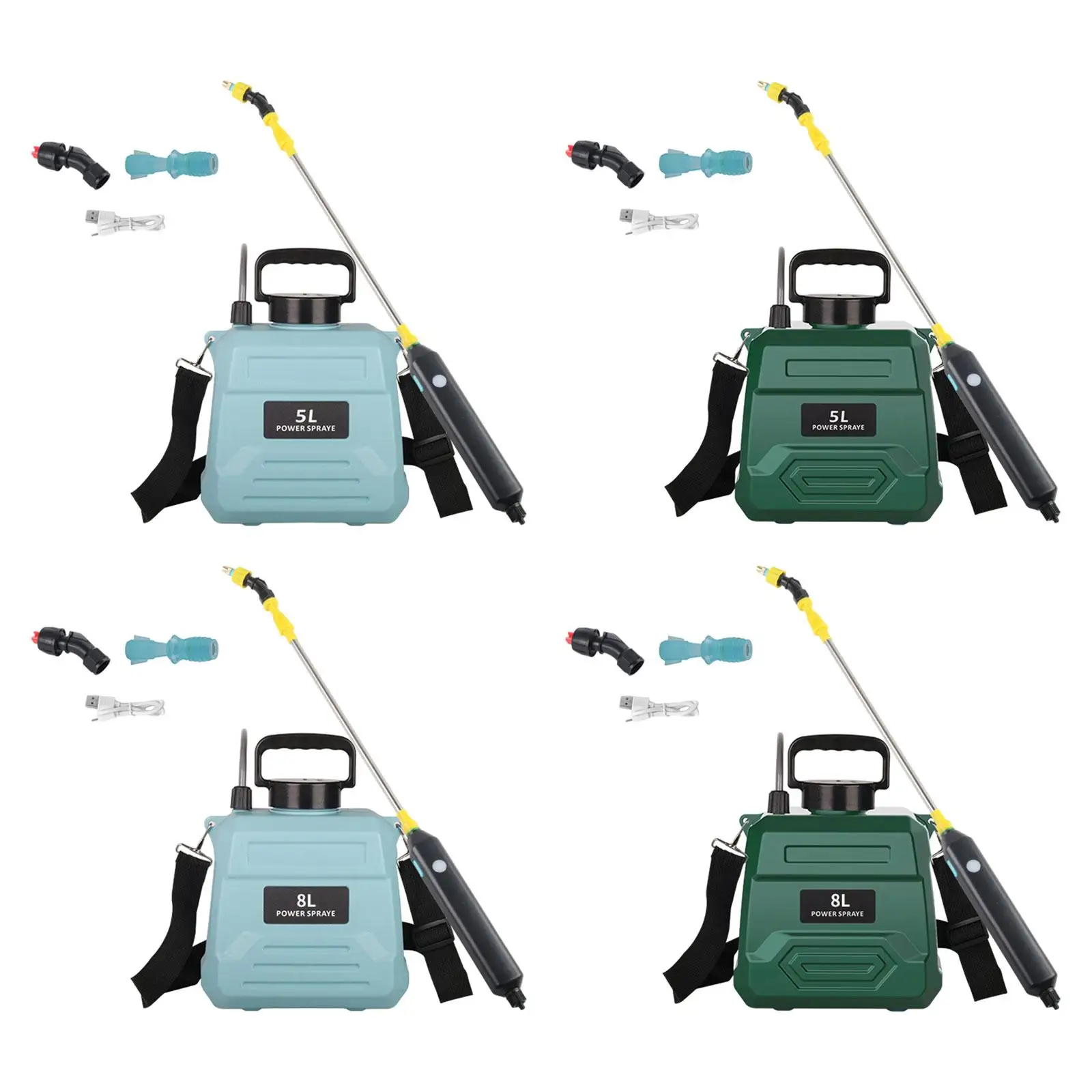 

Electric Garden Sprayer with 3 Mist Nozzles Rod Extending up to 92cm Versatile Retractable Rod for Car Cleaningspraying Plants