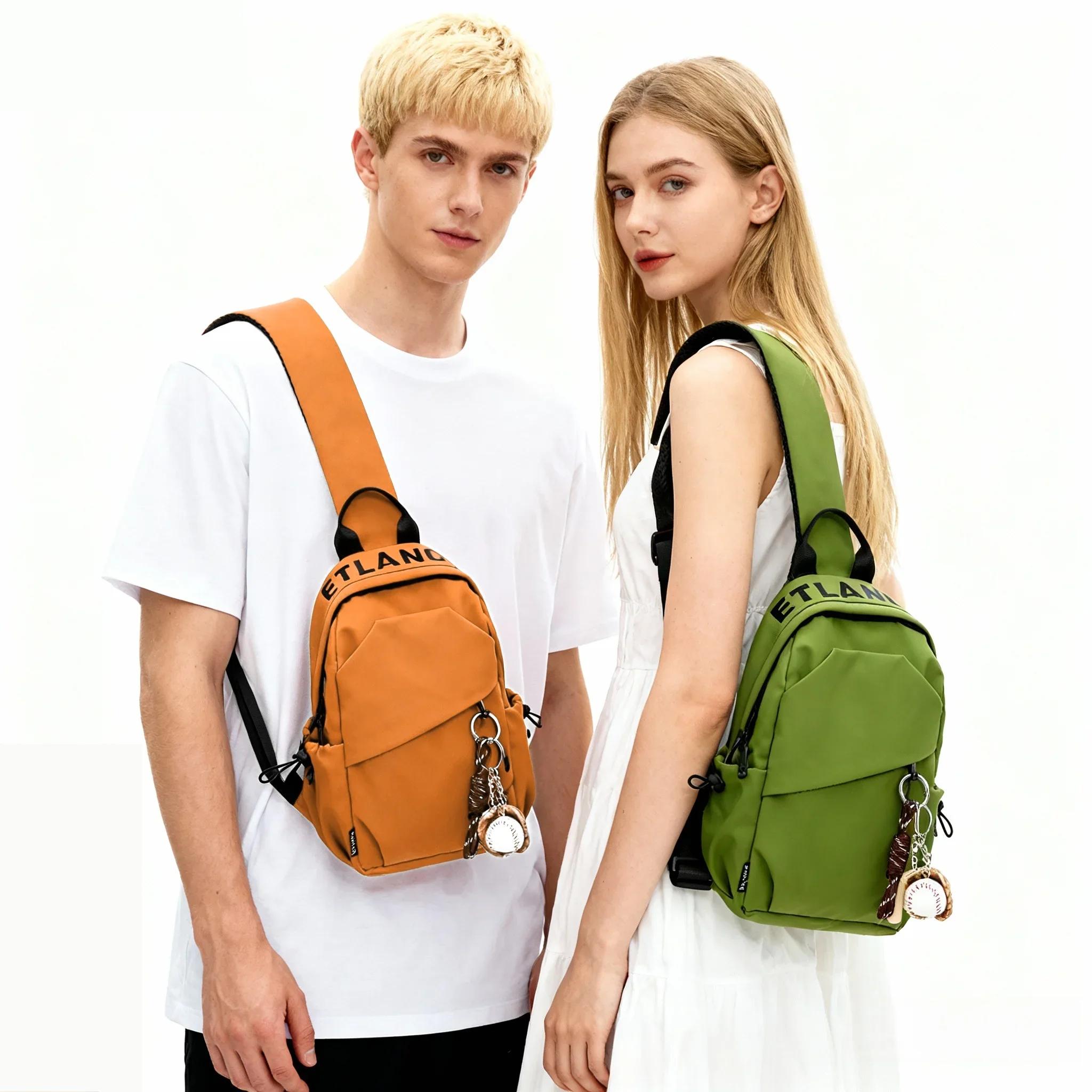 

Casual Sling Bag for Women Men Lightweight Crossbody Shoulder Bag, Minimalist Chest Bag, Solid Color for Travel Campus Daily Use