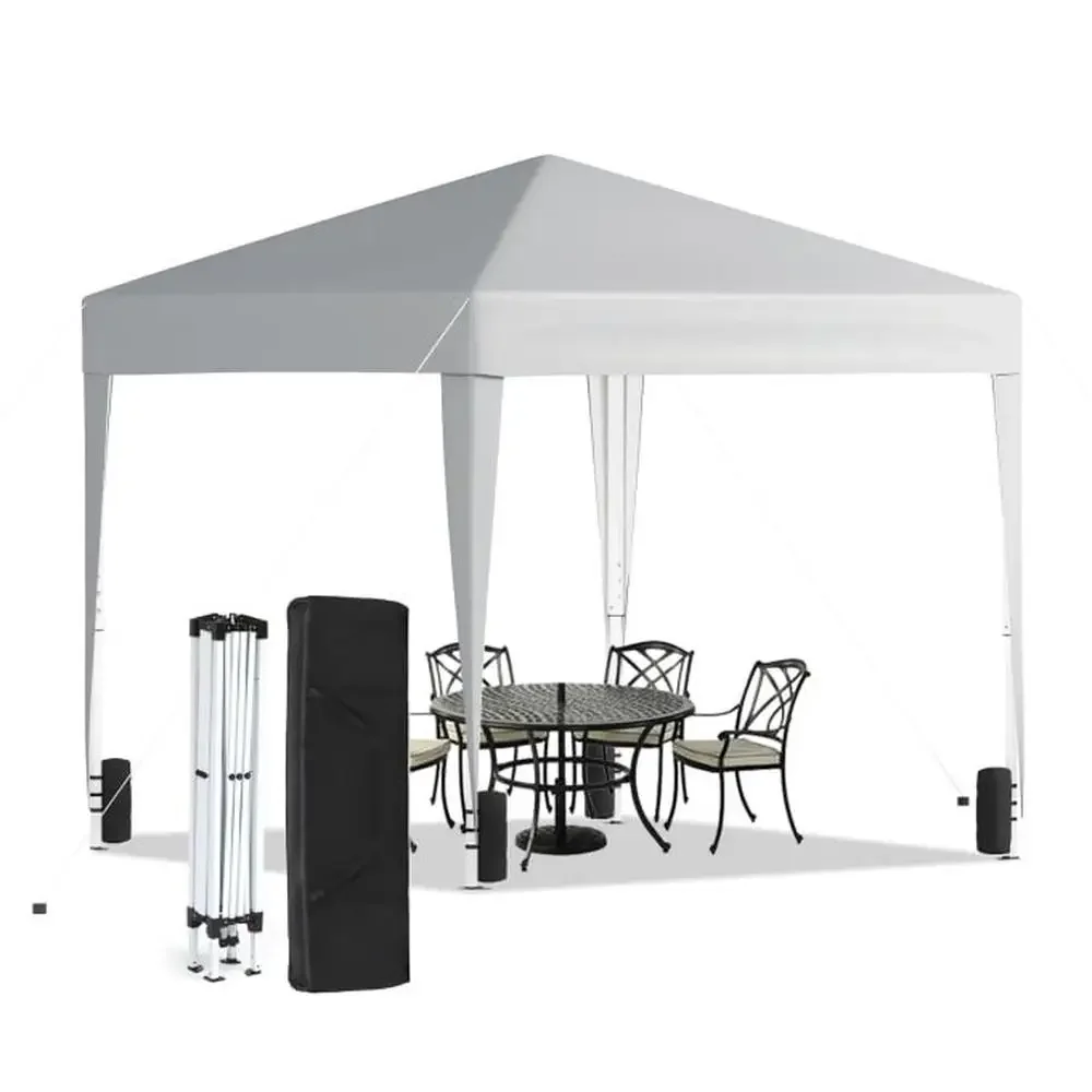 Portable 10x10ft Pop-Up Canopy Tent UV Protection Waterproof Carry Bag White