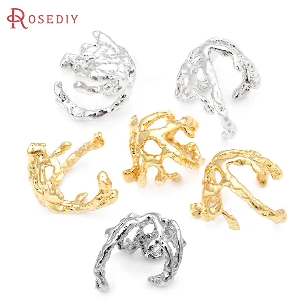 18K Gold Color Brass Flower Shape Special Beads Caps High Quality Diy Jewelry Making Earrings Accessories for Women