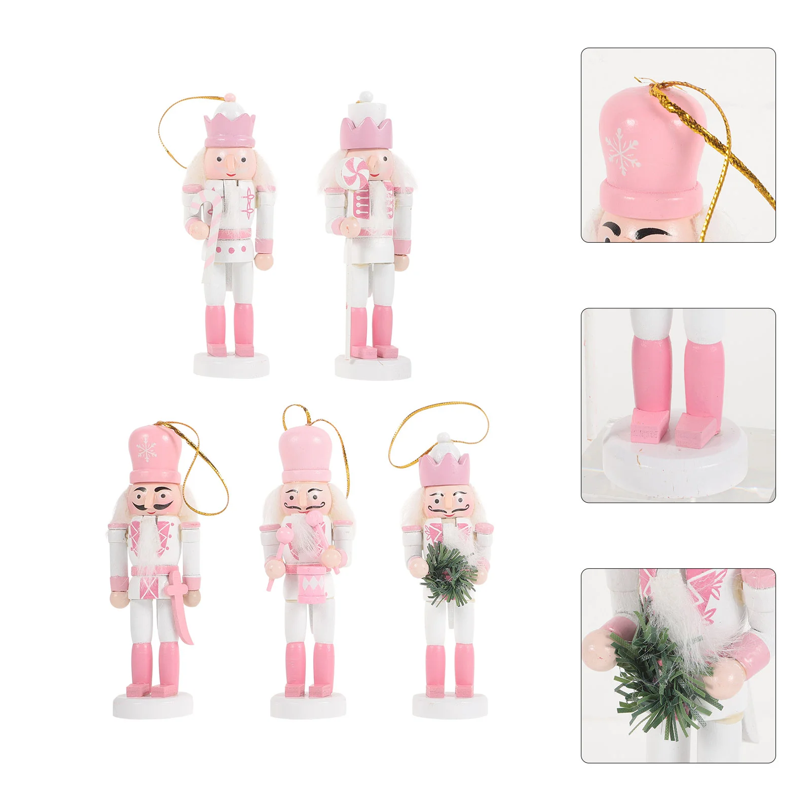 

5 Pcs Nutcracker Christmas Craft Accessories Vivid Decoration Outdoor Toys Lotus Tree