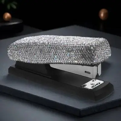 1 ensemble petite agrafeuse à strass en métal robuste outil de bureau professionnel portable agrafage rapide pour les travaux en classe