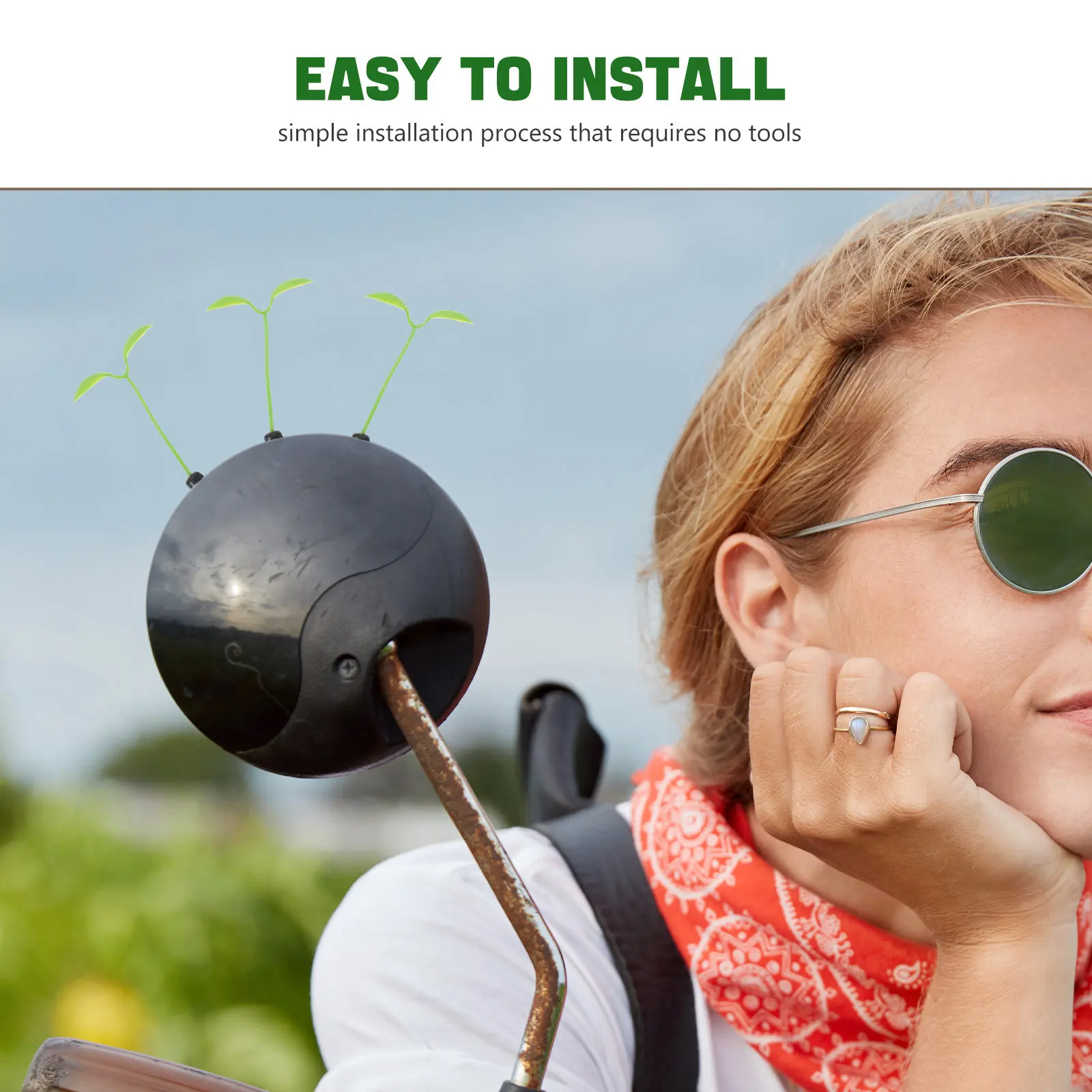 5Pcs Universal Bean Sprout Decoration for Scooter Bike Rearview Mirror Creative 3D Cute Green Plant Ornament Car Exterior - view 5