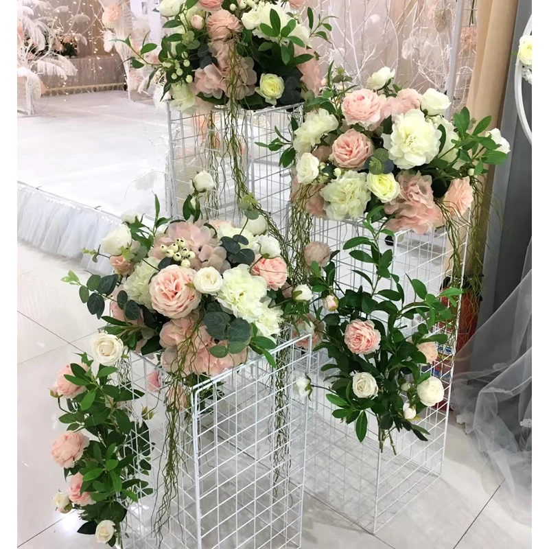 Flone wedding flower stand grid stand home decor Iron grid road lead backdrop stand centerpiece decoration accessories
