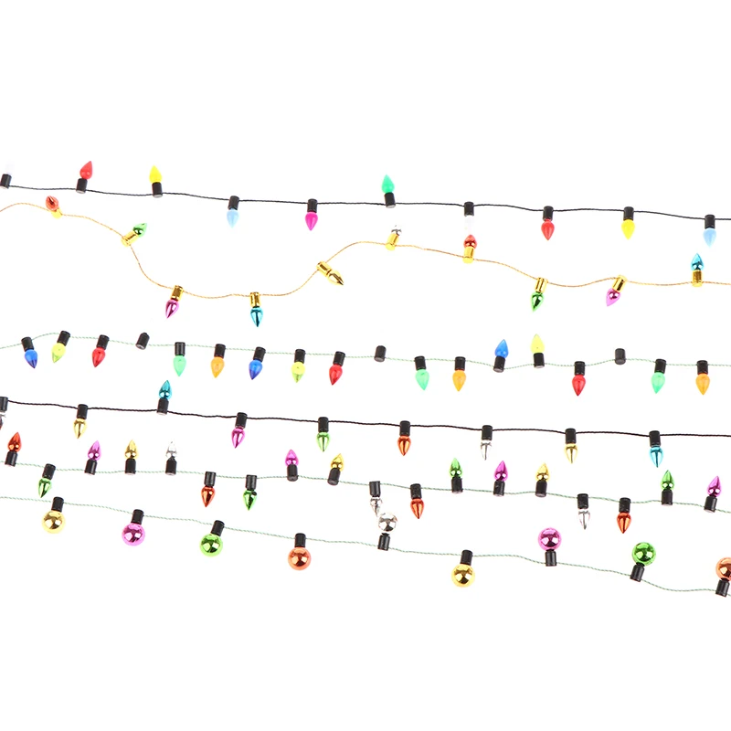 Wholesale 1:12 1 String Of Fake Lights Christmas Good Decoration Dollhouse Miniature Mini Furniture Accessories String Lights