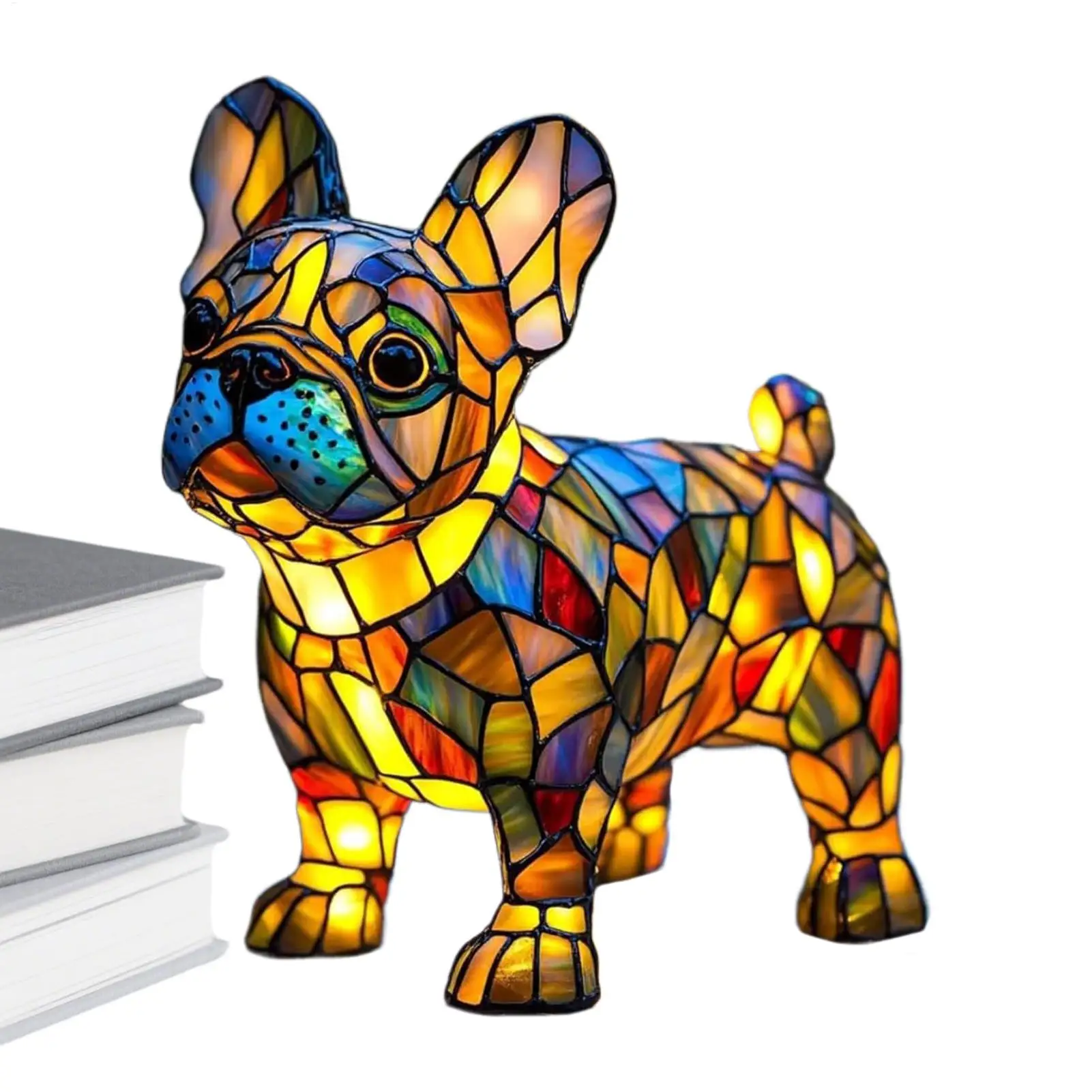 

Винтажная лампа в виде собаки, милая лампа из смолы, декор для дома, ночник с эффектом витражей для Дня благодарения, праздников, офисов, дома, комнаты, рабочего стола
