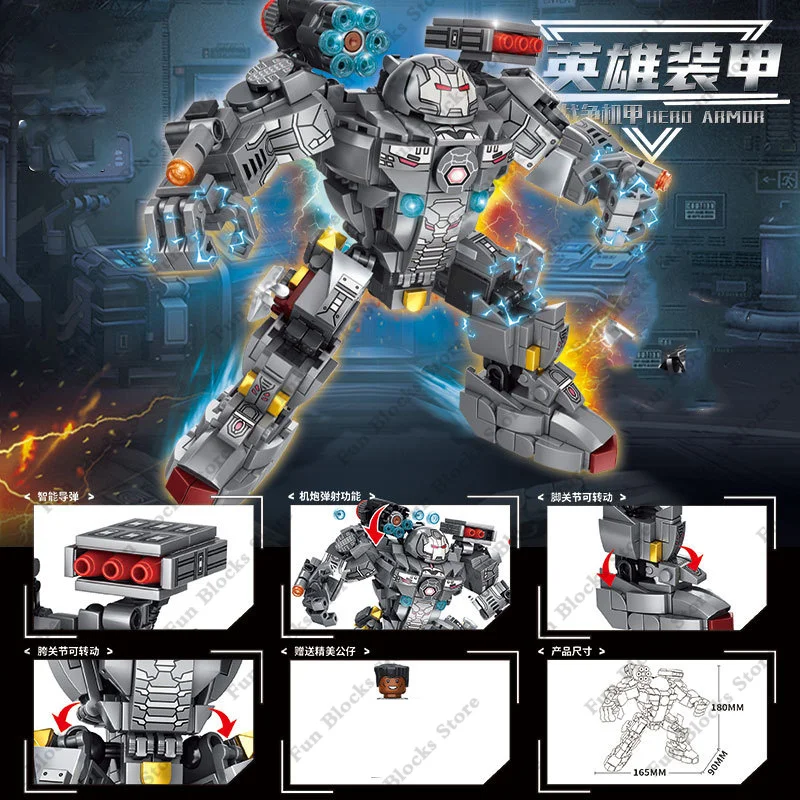 Marvel Translucent MK44 Iron Man Mecha Avengers Hulkbuster Figures Building Blocks Sets MOC Toys Kids Classic Movie Model Bricks