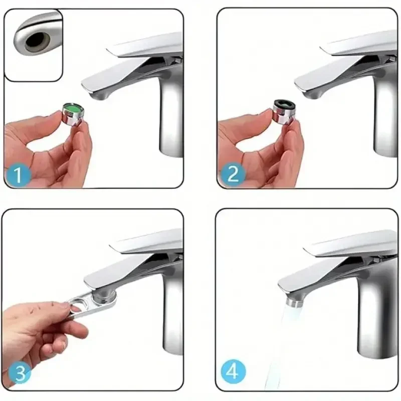 Universal Faucet Aerator Key Wrench, 6-in-1 Heavy-Duty Zinc Alloy Tool for Kitchen & Bathroom Spouts image 5