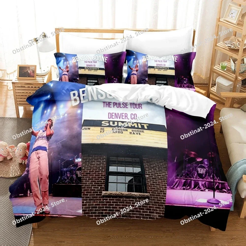 Benson Boone concert 3D Print Comforter Bedding Set,Duvet Cover Bed Set Quilt Cover Pillowcase,King Queen Size Bedding Set Kid