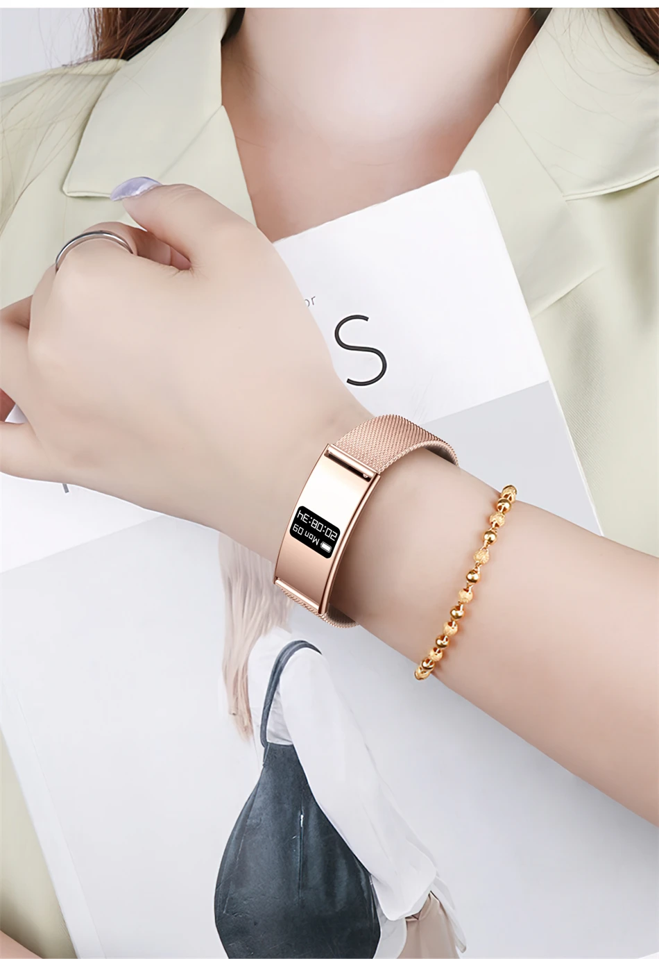 Neuer Sport-Fitness-Tracker, intelligentes Armband, IPX8, wasserdicht, Herzfrequenz- und Schlafüberwachung, Schrittzähler, Anruferinnerung, Smartwatch für Männer und Frauen – Detail 19