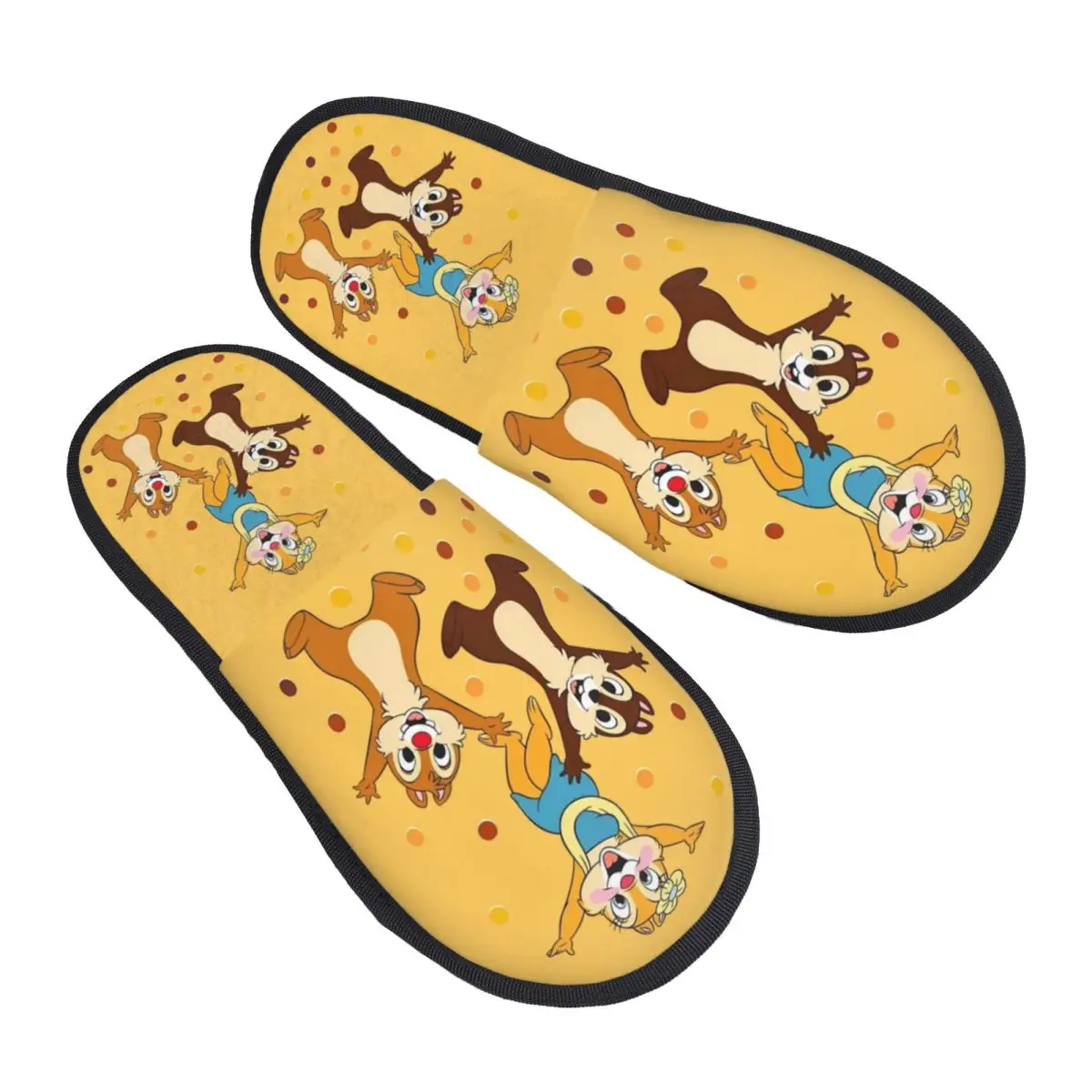 

Custom Chip 'n' Dale House Slippers Women Comfy Memory Foam Animation Slip On Spa Slipper Shoes