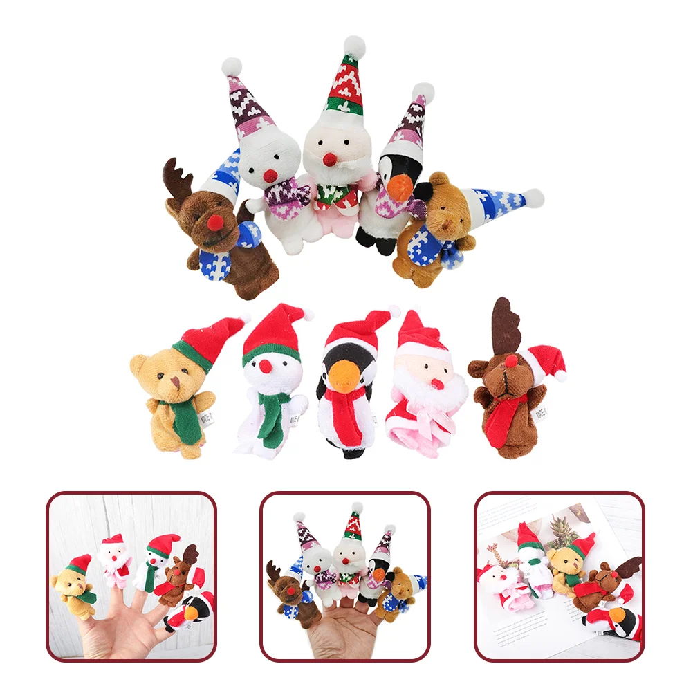 Reindeer Finger Puppet Christmas Puppets for Kids Portable Adorable Toy Toys Toddlers