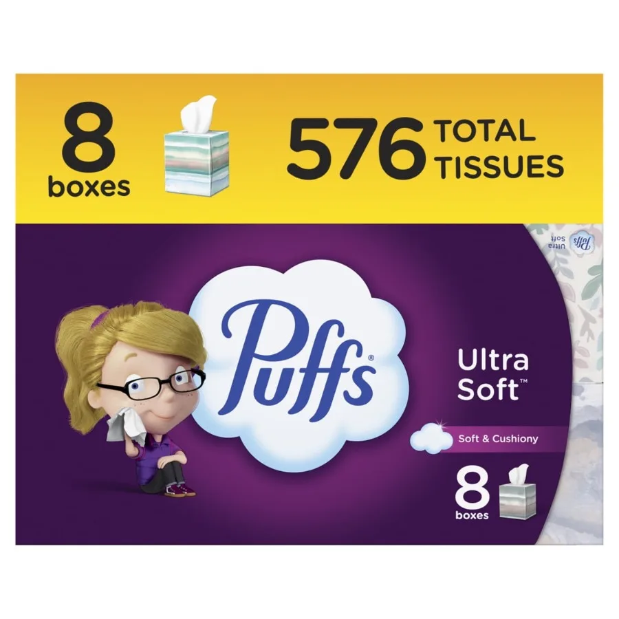 

Ultra Soft Facial Tissues, 8 Cube Box, 72 Facial Tissues per Box