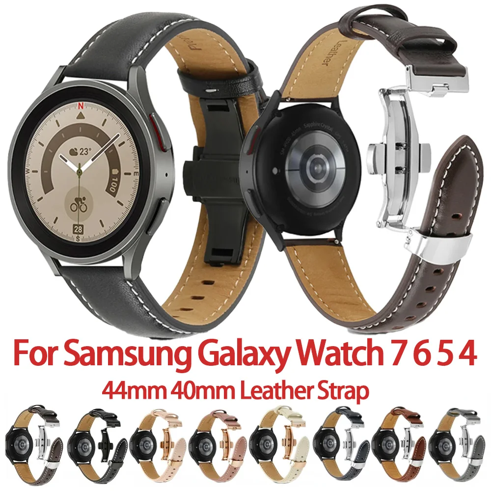 Leather Strap For Samsung Galaxy Watch 7 FE 6 5 4 44mm 40mm For Huawei Watch GT6 Pro/GT6/5/4 For 46mm 20mm 22mm Comfortable Band