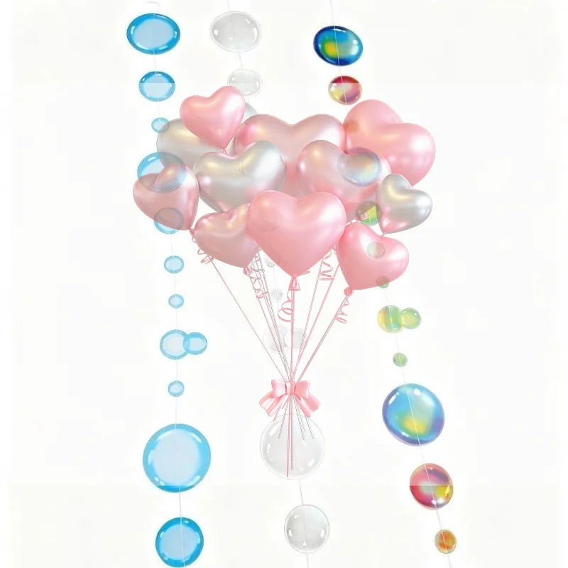 Bubbles Circle Garland 2m Under The Sea Themed Wall Hanging Banner for Nursery Mermaid Theme Party Decor Supplies