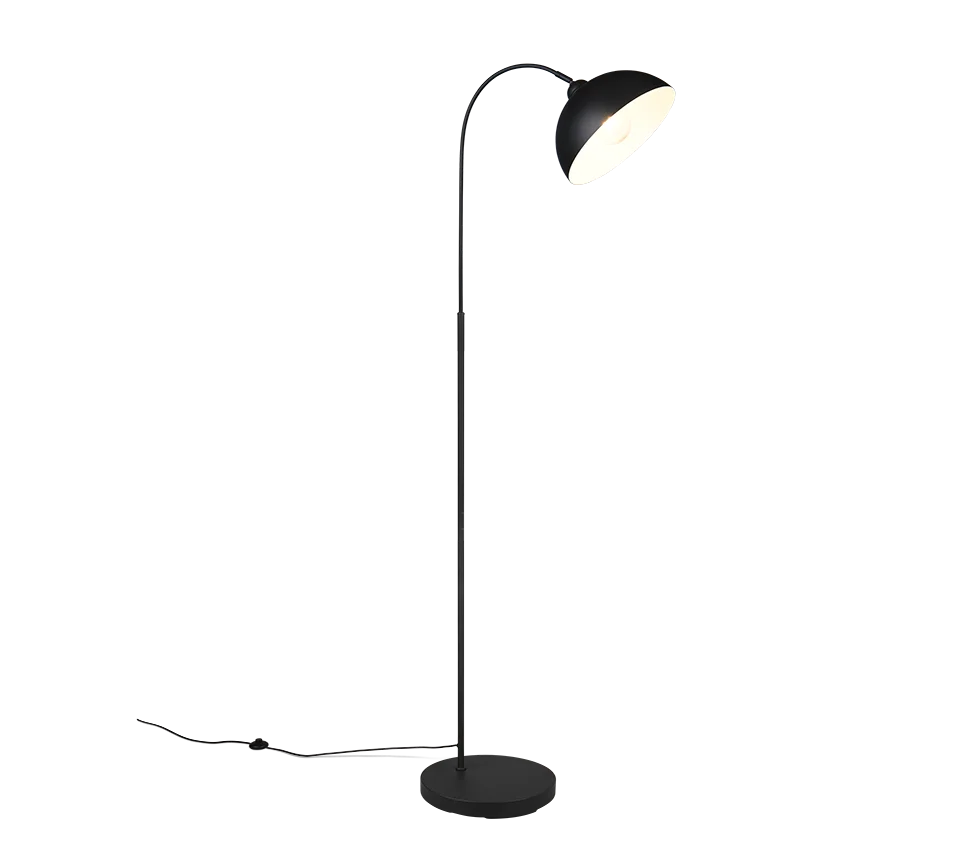 Afbeelding 3: Gebogen grondlamp, metaal, zwart, H 170cm, Sierra