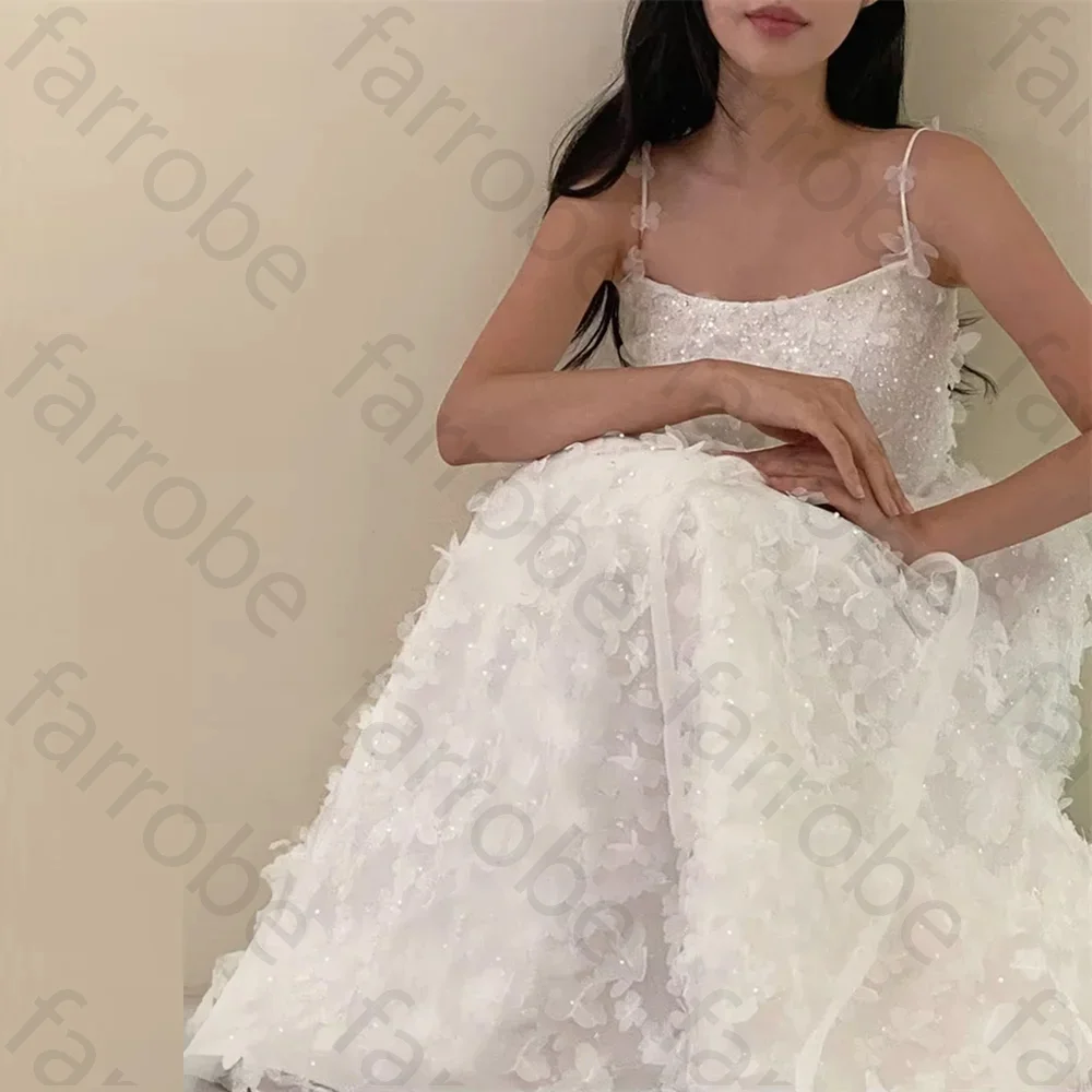 Customized Dreamy A Line Wedding Dresses Long Lace Floor Length Korea Photo shoot Strapless Formal Country Bridal Gowns