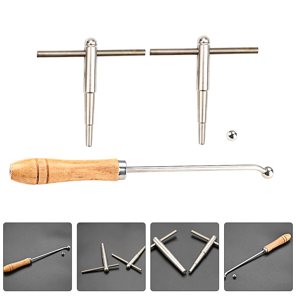 

1 set Repair Tool Set for Trumpet Trombone French Horn Wind Instrument Truing Dent Removal Kit Wooden Handle Metal Tools