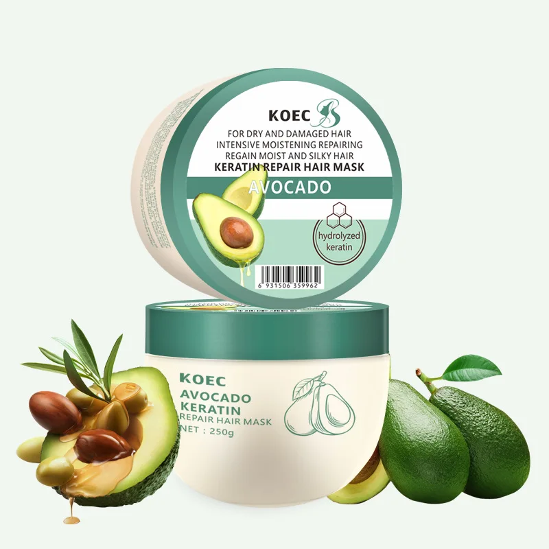 

250G Avocado Keratin Softening Hair Mask Nourishing Conditioner Strong anti-broken hair Improves frizz smoothness Hair care