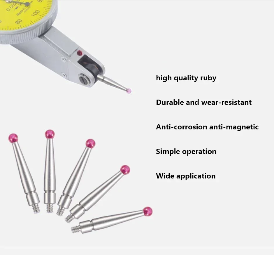 1PC NEW Ruby Head Dial Gauge Needle M1.4/M1.6/M1.7/M1.8/M2.0 Indicator Probe Measuring Header Height Gauge Probe