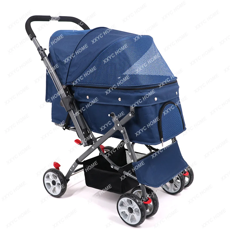 Pet Stroller Dog Outing Trolley Small and Medium-Sized Dogs Dog Walking Car Cat Car Portable Foldable Comfortable and Breathable