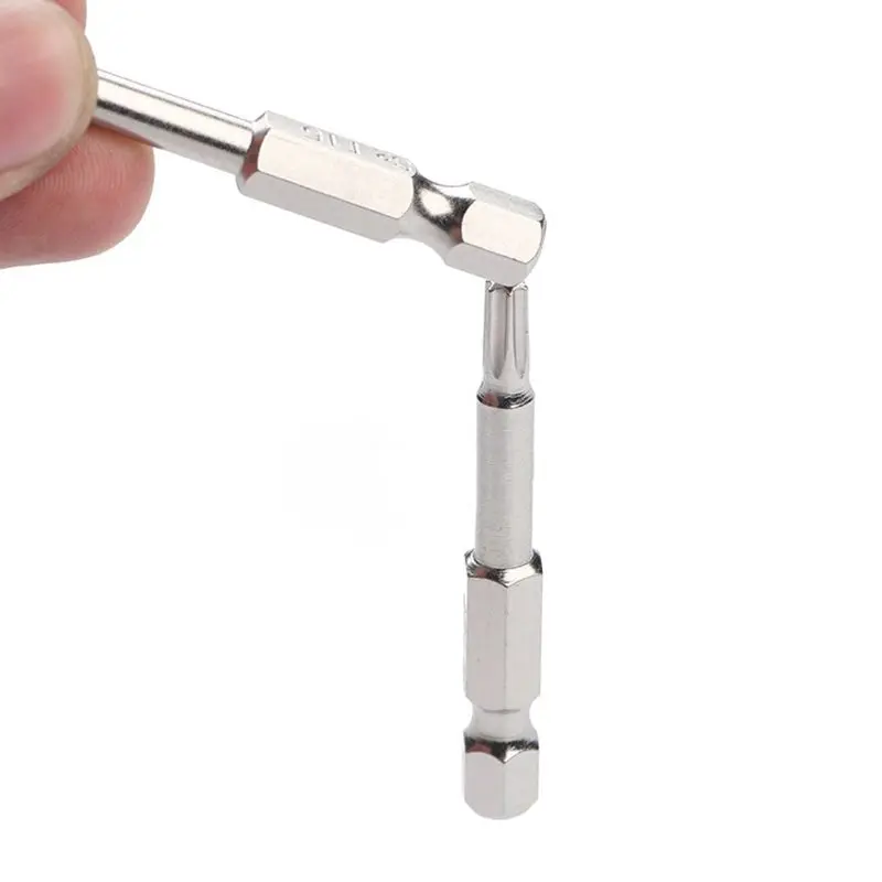 8 pz/set cacciavite a forma di Torx punte per cromatura T5 T6 T8 T9 T10 T15 T20 T25 S2 Kit di punte per cacciavite in acciaio legato parti di strumenti