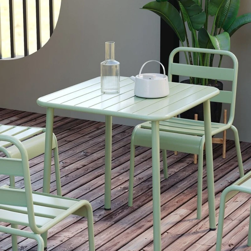 

villa wrought iron open-air dining waterproof table modern simple balcony square table