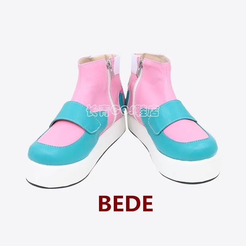 

Карманный Mon Sword Shield Bede, костюм для косплея, обувь в стиле аниме, розовые, синие сапоги ручной работы из искусственной кожи