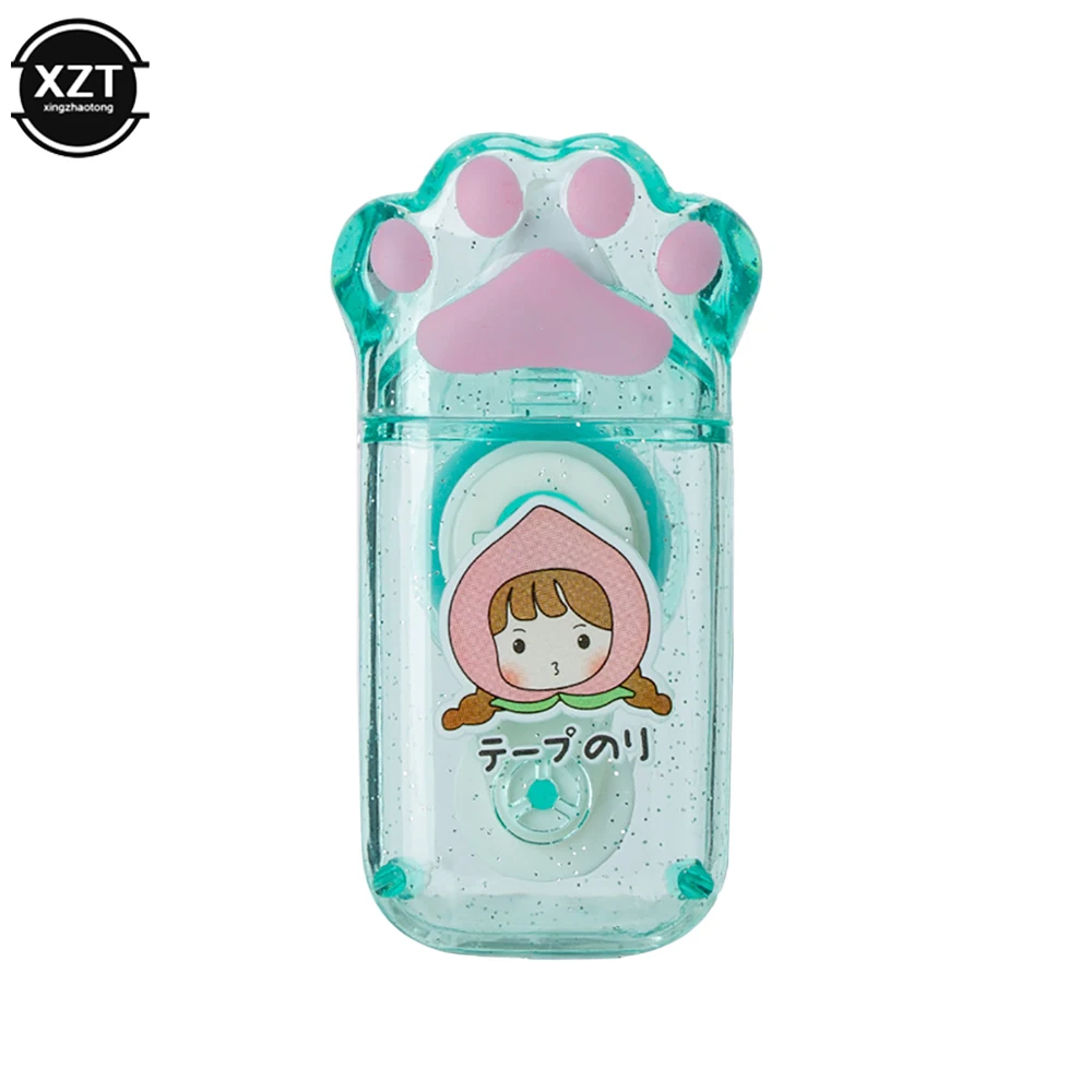 Tiangao G5694A Cute Cat Claw Shape Transparent Dot Double Sided Tape Roller Adhesive Glue Dispenser School Office Stationery