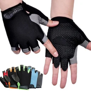 Non -slip gloves without fingers, shock absorbent, breathable, sports, training, weight lifting, gym, cycling 10 Main Sales Gym Gym - №2