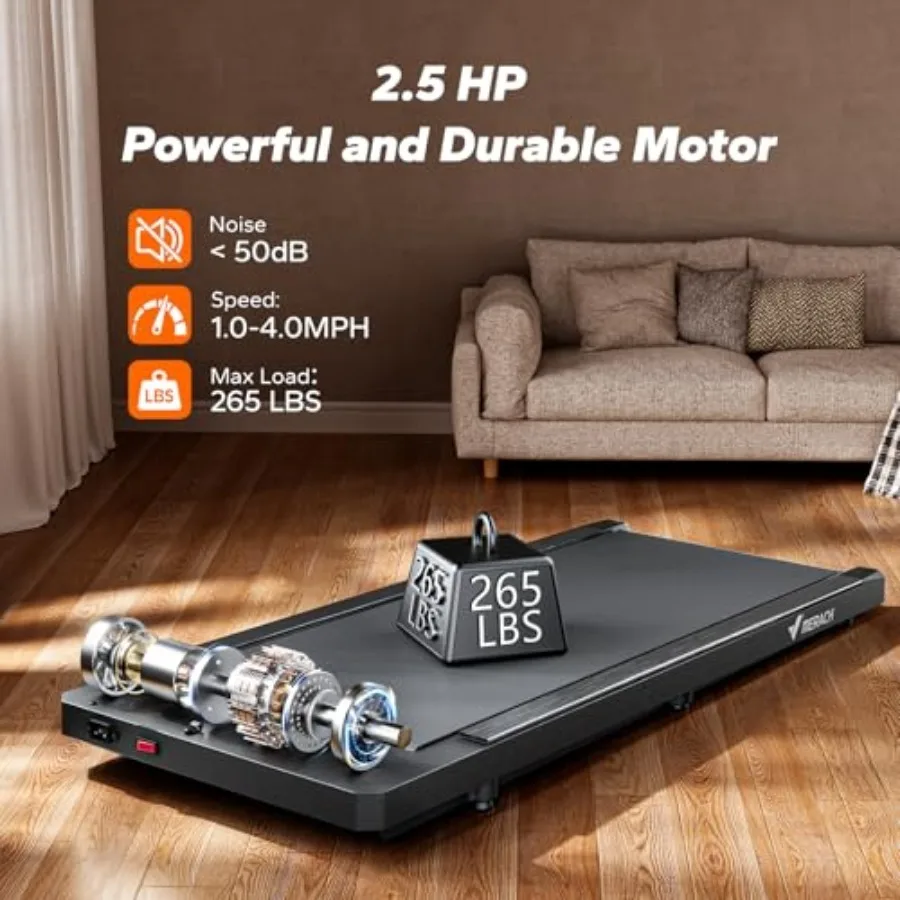 جهاز مشي تحت المكتب للاستخدام المنزلي والمكتب، جهاز مشي صغير محمول مع تصميم قولبة سلس من قطعة واحدة يدعم #4