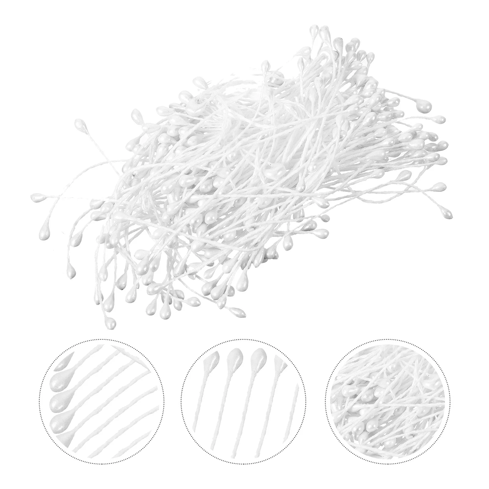 

170pcs Double-Tipped Pearl Floral Flower Buds Stamens for Flower Making (White) Double tipped flower buds