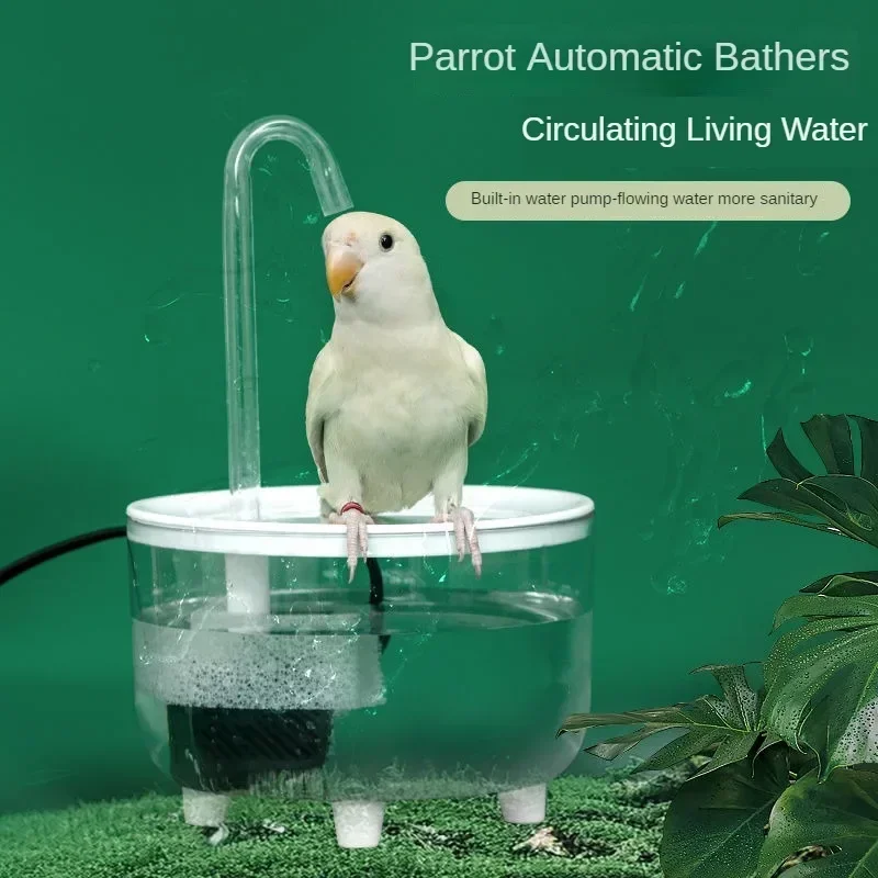 Automatic bath for birds, bathtub, bird bath, starling, phoenix, peony, budgie, parrot supplies, toy, large.